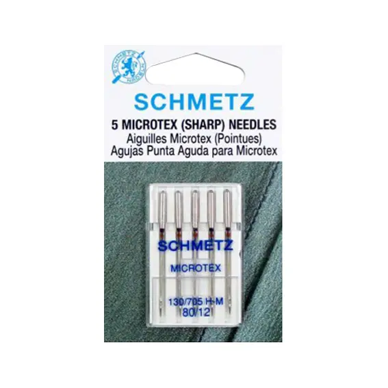 Agujas para microfibra y seda SCHMETZ. Grosor 80/12