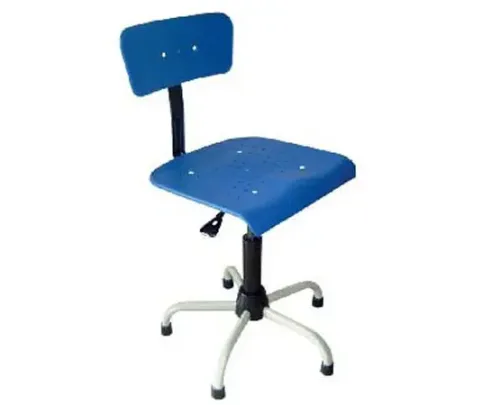 Silla de plástico azul, altura autoregulable, con pata de cinco soportes antideslizantes