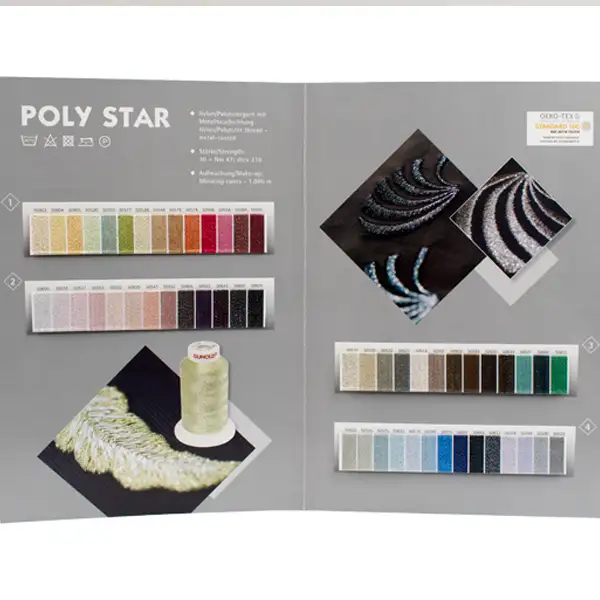 Hilo de poliéster con un hilo de metal POLY STAR para bordar de Gunold