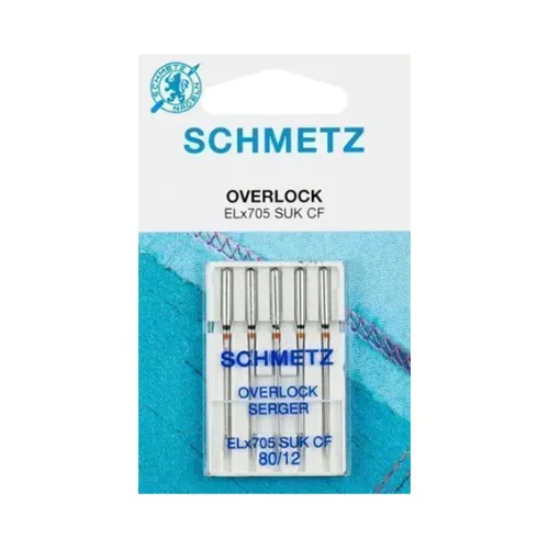Agujas para overlock (remalladora) SCHMETZ. Grosor 80/12