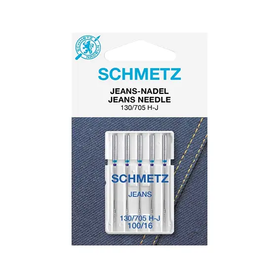 Agujas para tejido vaquero (denim, jeans) SCHMETZ. Grosor 100/16